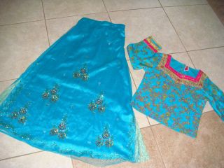 Indian Punjabi Shalwar Kameez outfit clothes blue girl Bollywood Dall
