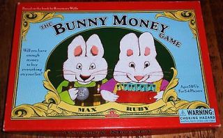 Rosemary Wells Nick Jr Max Ruby Bunny Money Board Game 1998 RARE 
