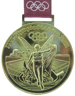 Commemorative 2012 London Olympic Gold Medal Medallion With Ribbon