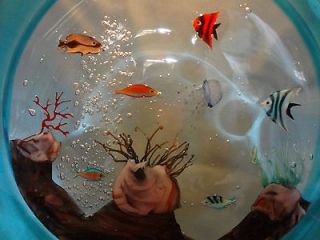   Elio Raffaeli MURANO AQUARIUM Glass Sculpture Jellyfish Coral Fish