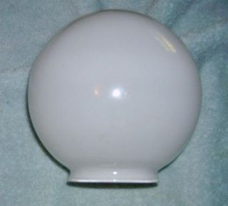 WHITE GLASS GLOBE LAMP SHADE 6 inch DIAMETER 3 1/4 inch FITTER