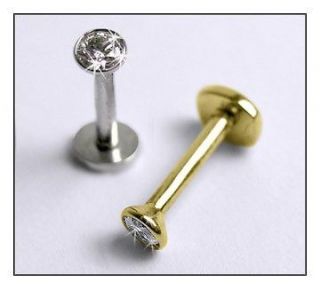 Diamond Labret Stud / Indian Nose Stud 3pt VS1 G/H in Choice of Gold