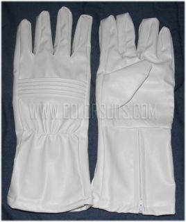 Power Ranger Super Hero White Synthetic Leather Gloves