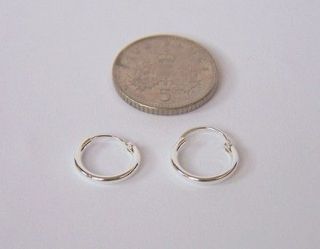   Sterling Silver 6mm Small Extra Tiny Hinged Hoop Sleeper Earrings Pair