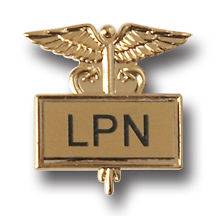   Practical Nurse Gold Inlaid Emblem Lapel Pin Caduceus 3502G New