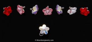 5mm CZ Floating Flower Micro Dermal TOP Body Jewelry