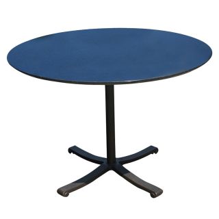 42 Round Black Granite Top and Brass Base Dining Table