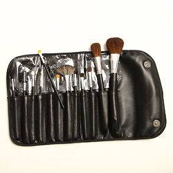 CROWN BRUSH Leatherine Snap Case Professional 12 Piece Makeup Brush 