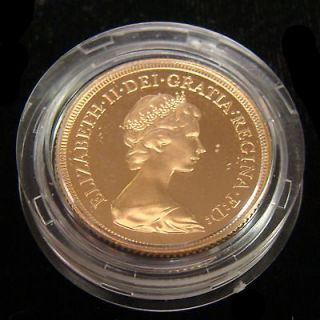 1980 Proof English Gold Sovereign. Original Box and Certificate of 