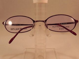   Sung Late 1980s Oval Titanium Eyeglass Frame in Metallic Burgundy