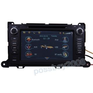 2011 Toyota Sienna Car GPS Navigation Bluetooth IPOD Radio AUX MP3 TV 
