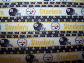 Grosgrain Ribbon one yard 7/8 Pittsburgh Steelers NFL print scrapbook 