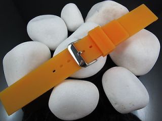 20mm Silicon Rubber Band diving Watch Strap Orange New Deside 