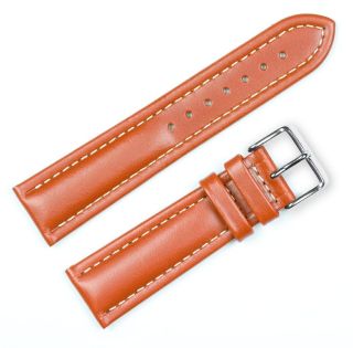   Genuine Leather Contrast Stitch Tan Watch Band Strap fits BREITLING