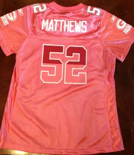 Clay Matthews Womens Pink NWT Green Bay Packers Jersey Large L