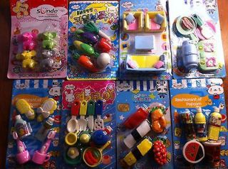   Erasers Lot of 8 Packages School Supplies, Birthday, Parties, CUTE