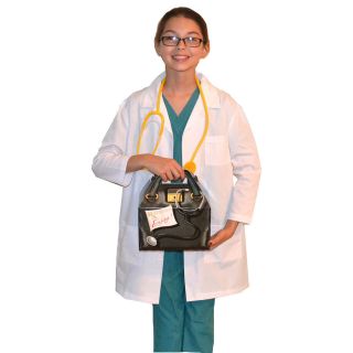 Kids Doctor Costume with REAL Scrubs, Lab Coat, Bag and Stethoscope