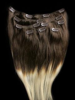   20 22 24 26 100% REMY Human OMBRE Hair Extensions Clip in #T4/613