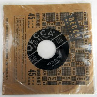 Al Jolson Remember Easter Parade 45 RPM New Decca Records