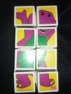 Vintage Barney the Dinosaur Block Puzzle Toy Moveable Pieces BJ Baby 