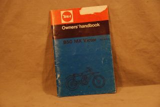 BSA B50 MX Victor Owners Handbook