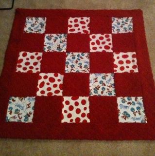 Handmade Baby Quilt Blanket Dr Suess Thing 1 And Thing 2 Twins Minky 