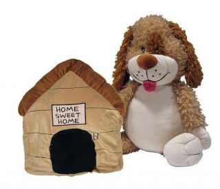 HAPPY NAPPERS 21 Tan Plush DOGHOUSE to PUPPY DOG Pillow & Play Pal 