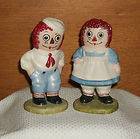 VINTAGE 1974 BOBBS MERRILL CO. RAGGEDY ANN & ANDY PORCELAIN FIGURINES 
