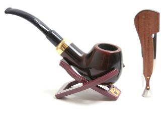 Smoking Tobacco Random Pipe Set, With Stand & Tamper   Hand Made by 
