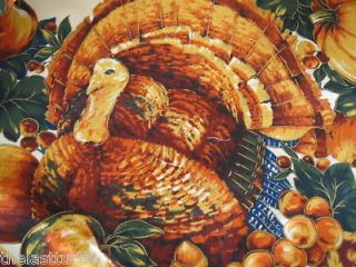 HARVEST SPLENDOR ✰ Thanksgiving Turkey Tablecloth NIP