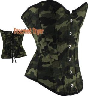 Corset Top Army Military Green Camouflage New DTS00189