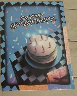   NEVER USED Vintage Happy 18th Birthday Greeting Card, GREAT CONDITION