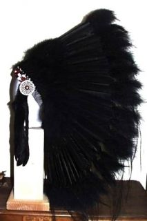Native American Navajo 36 War Bonnet Headdress CHOCTAW red, black 