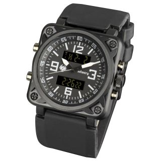   SDU Mens Sport LCD Chronograph Digital Army Quartz Watch Black Rubber