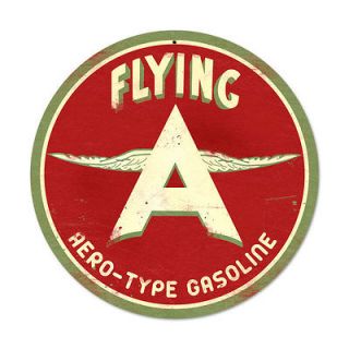   AERO TYPE GASOLINE 14in repro heavy metal sign Perfect for hangar