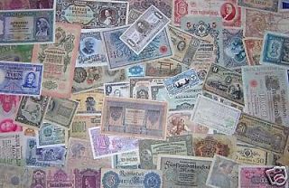 18 DIFFERENT 50 to OVER 100 YEARS OLD WORLD PAPER MONEY BANKNOTES LOT 