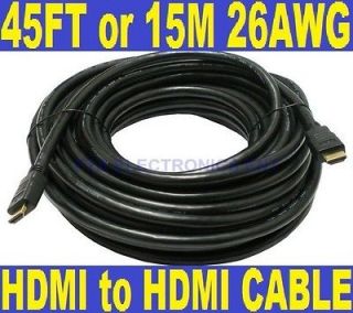 45FT 15M HDMI 24K 1080P Gold Plated Cable PS3 DVD xBox HDTV Blueray 3D 