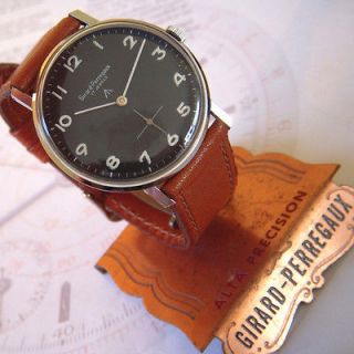 Vintage Swiss Made GIRARD PERREGAUX Mens watch 1950s black DIAL 17 