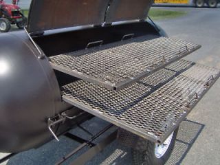BBQ PIT SMOKER competition GRILL trailer double racks barrel barbecue 
