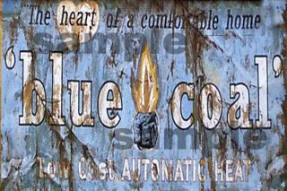 WEATHERED BUILDING SIGN HO O DECAL BLUE COAL