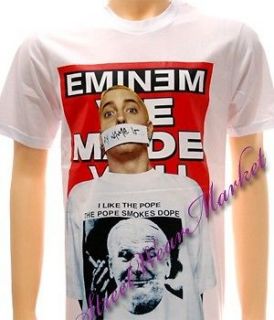 Eminem Punk Rock Pop Men Heavy Metal Music Tour Rap Rapper T shirt Sz 