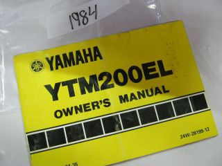 Yamaha YTM200EL 3 WHEELER owners manual 1984