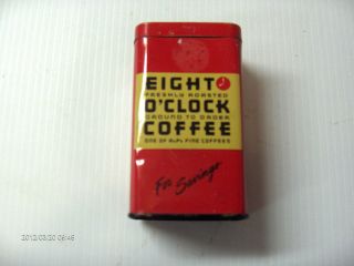 Vintage Eight OClock Coffee Bank Container   