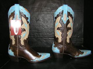 NEW w/Box LUCCHESE RESISTOL Cowboy Boots Inlaid Wingtip Womens 7B #2 