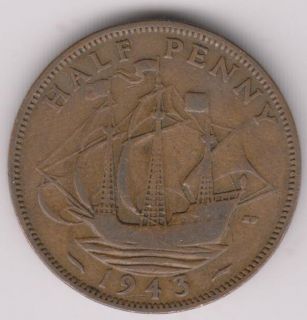 1943 half penny in Half Penny