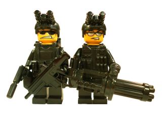LEGO Custom Spy Agents Marine Commando Army Soldier Minifigures w/Guns 