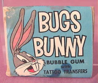 1960s Vintage Warner Bros BUGS BUNNY Tattoo Premium FLEER Chewing GUM