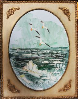 MORRIS KATZ 1986; Listed Jewish   American Artist; SEASCAPE   WAVES 
