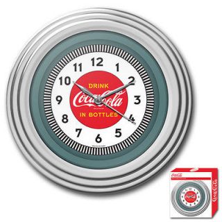Coca Cola Clock   Chrome Finish   1930s Style   11.75 inches