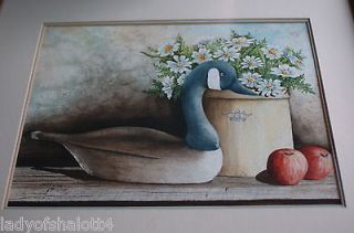   Watercolor Painting Decoy Pottery Crock Crown FoLK ART listed oil rare
